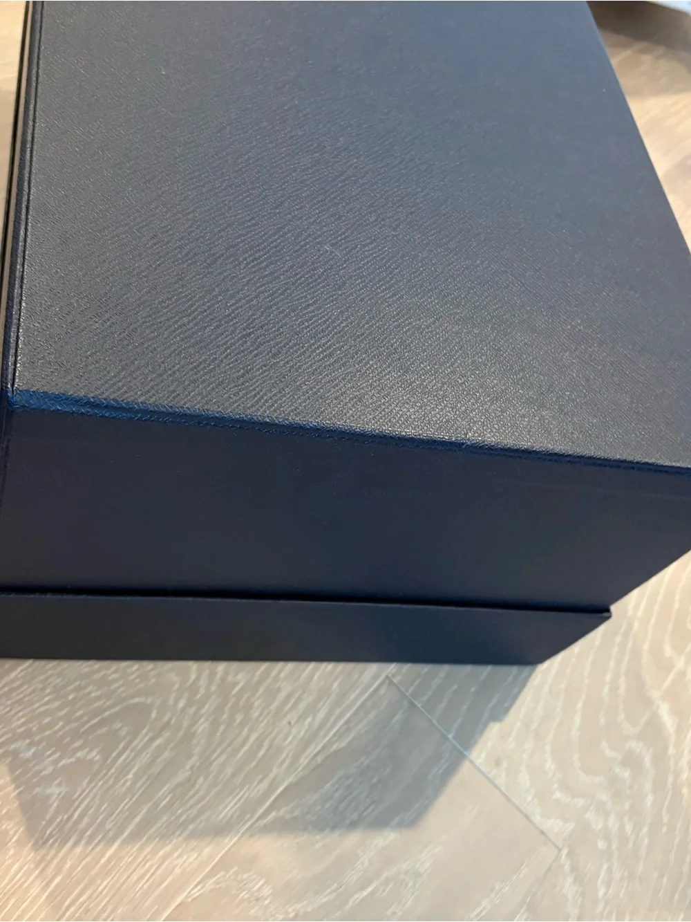 Prada Large Navy blue Saffiano textured gift box and tissue